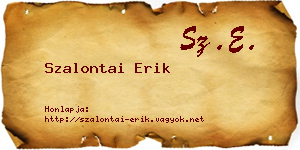 Szalontai Erik névjegykártya